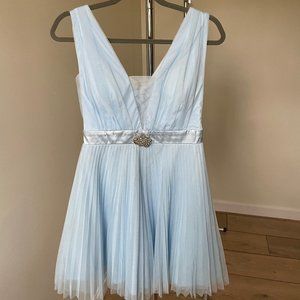 Flowy pleated Dress, Light Blue, Junior Size 7